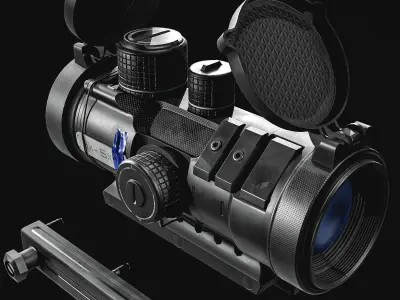 3X  5X Rifle Scope Low-poly 3D model