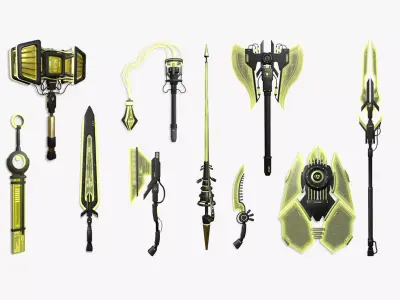 10 SciFi Weaponry E Collection - Sci Fi Weapon Design 3D Model Pack purchase
