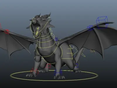 Dragon Game Model With Rig Low-poly 3D model