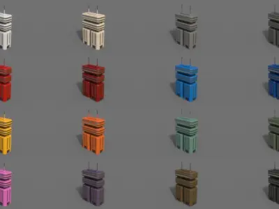 PBR Sci-Fi Building A35 Low-poly 3D model
