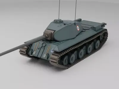 FCM 50T French medium tank Free 3D model