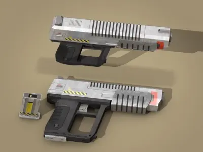 sci fi gun 3D model 2