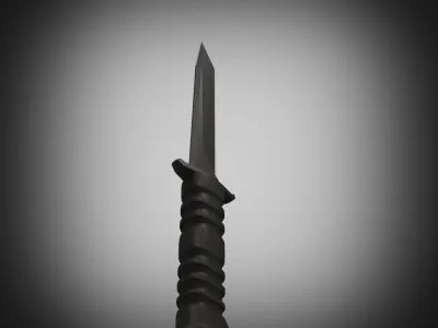 Steel melee weapon for hunting High poly model ready to render 3D model