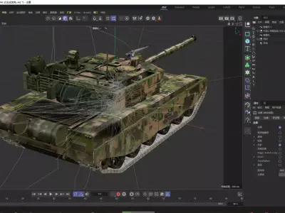 Type 99A China Main Battle Tank PLA Low-poly 3D model