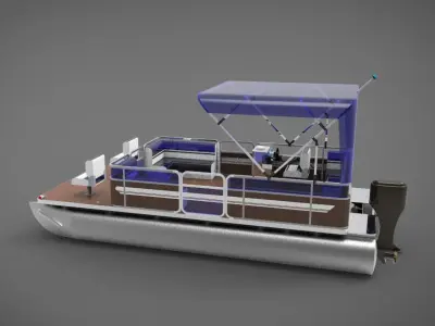 lake pontoon boat 3D model