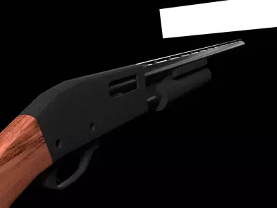 Remington 870 Pump Shotgun Low-poly 3D model