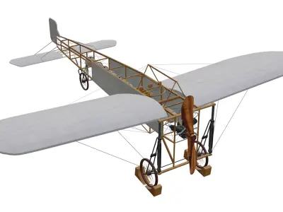 Monoplane Bleriot XI Low-poly 3D model