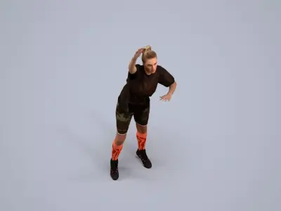 00484Elsje004 - Adult Caucasian woman exercising in athletic 3D model