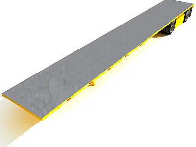 Yellow Flatbed Trailer 01 3D model