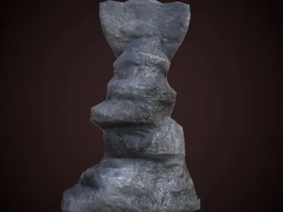 Snake Statue Low-poly 3D model