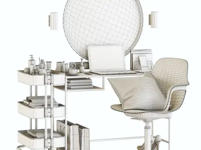 VITTSJO dressing table with ODGER chair 3D model