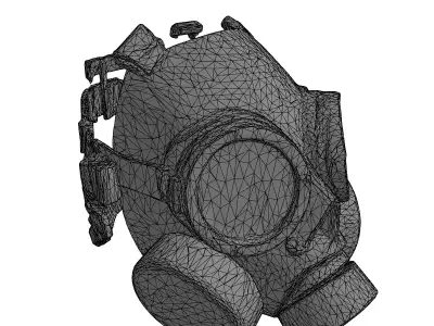 Worn Military Gas Mask Low-poly 3D model