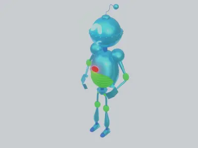 The Iron scifi Robot game ready lowpoly Low-poly 3D model