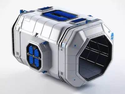 SciFi Modular Space Habitat Module 3D model