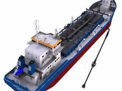 Trailer Suction Hopper Dredger - 01 - 3D model