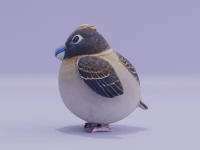 Bird Cute Baby Low-poly 3D model