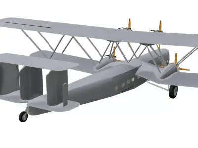 Handley Page HP42 Low-poly 3D model