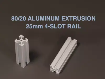 8020 25mm 4-slot extrusion 3D model