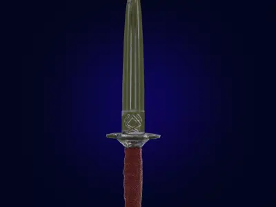 Stylized Dagger PBR Game ready Low-poly 3D model