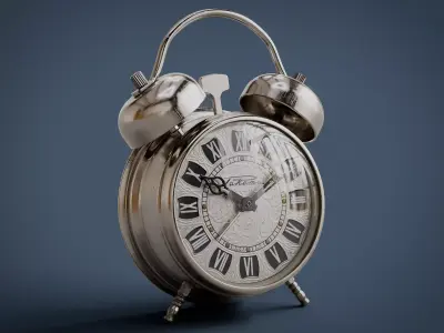 Vintage Alarm Clock Low-poly 3D model