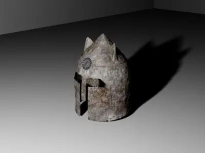 Armor old beat rusty Helmet  3D model