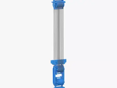 Crane Spool Connector Blue 3D model