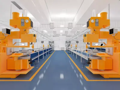 Modern factory assembly and manufacturing workshop 3D model purchase
