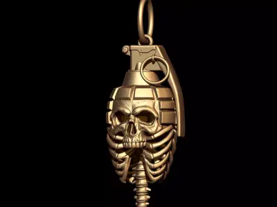 Skull Grenade Pendant 3D print model