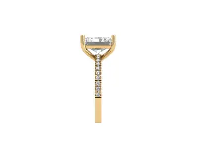 Emerald Art Deco Ring 3D print model 17
