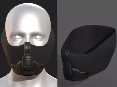Gas mask respirator scifi futuristic 3d model military  Low-poly 3D model