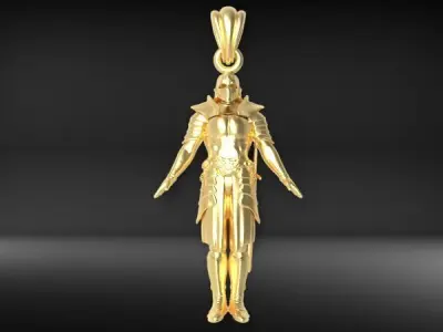 Knight in Shining Armour Pendant 3D print model buy