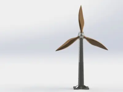 Scale small wind turbine 3D model