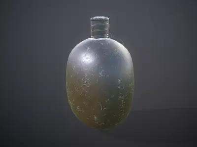 Old Military Flask 3D model