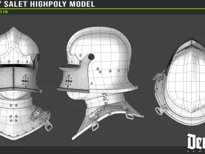 Fantasy Salet Highpoly model 3D model