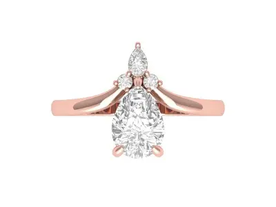 Pear Solitaire Ring 3D print model get