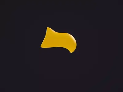 Yellow Dodo Beak 3D model