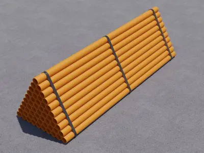  Industrial pipes Low-poly 3D model