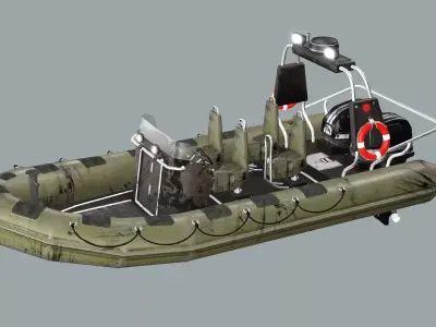 Military Tactical Boat 3D Model Low-poly 3D model