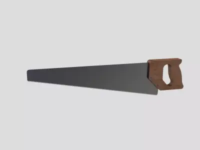 handsaw saw with wooden handle Free low-poly 3D model
