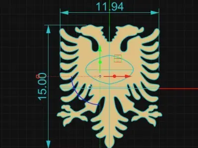 albania eagle for pendant or part 3D print model