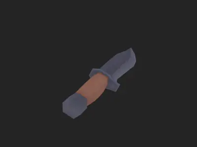 Painterly Hunting Knife Low-poly 3D model