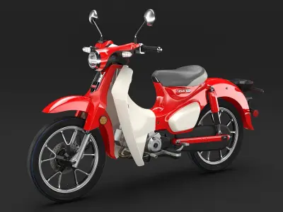 Scooter Honda Super Cub 2024 Red 3D model