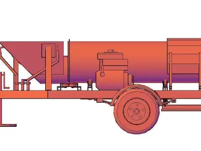 Trommel 1 Line Axles 3D model