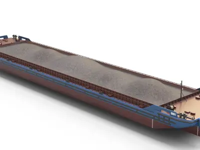 Barges  collection 02 Low-poly 3D model