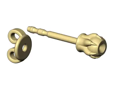 Diamond claw bead vintage stud earring 3D print model