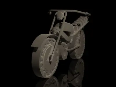 3d bike model golden motorcycle 3D model