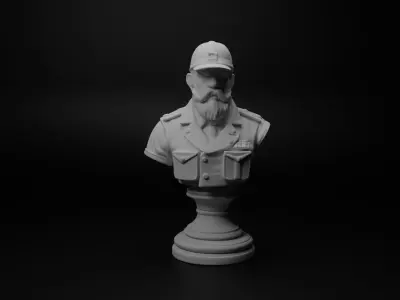 Tank Commander Bust Chess 3D print model