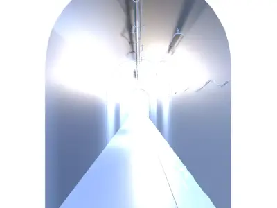 Underground tunel road Low-poly 3D model