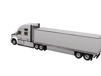 Kenworth T680 Low Poly Semi Truck Tractor Unit Model Low-poly 3D model