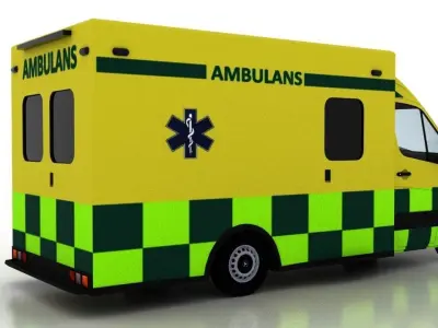 Mercedes Benz Sprinter Truck Sweden Ambulance 3D model